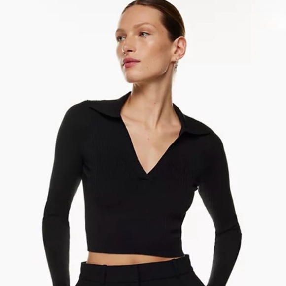 Aritzia Tops - Aritzia Black Polo Longsleeve